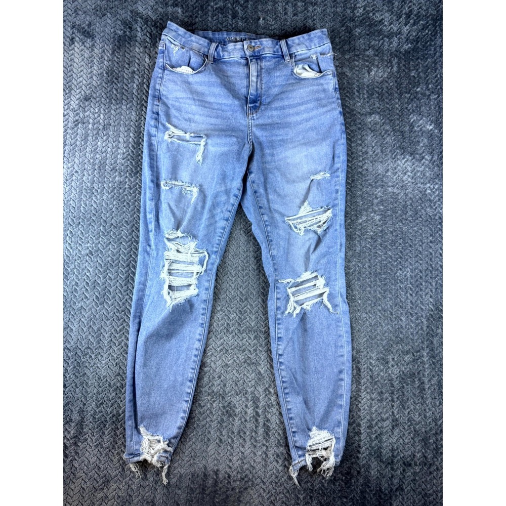 American Eagle Outfitters Jeans Womens 14 Next Level Stretch Distressed Skinny